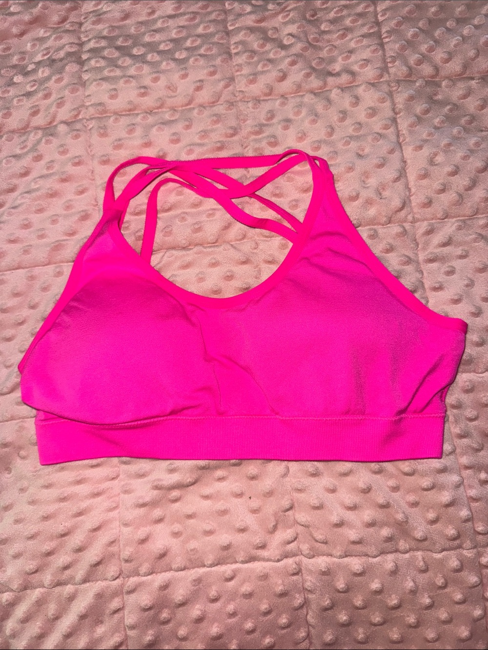 Women’s Hot Pink Strappy Sports Bra